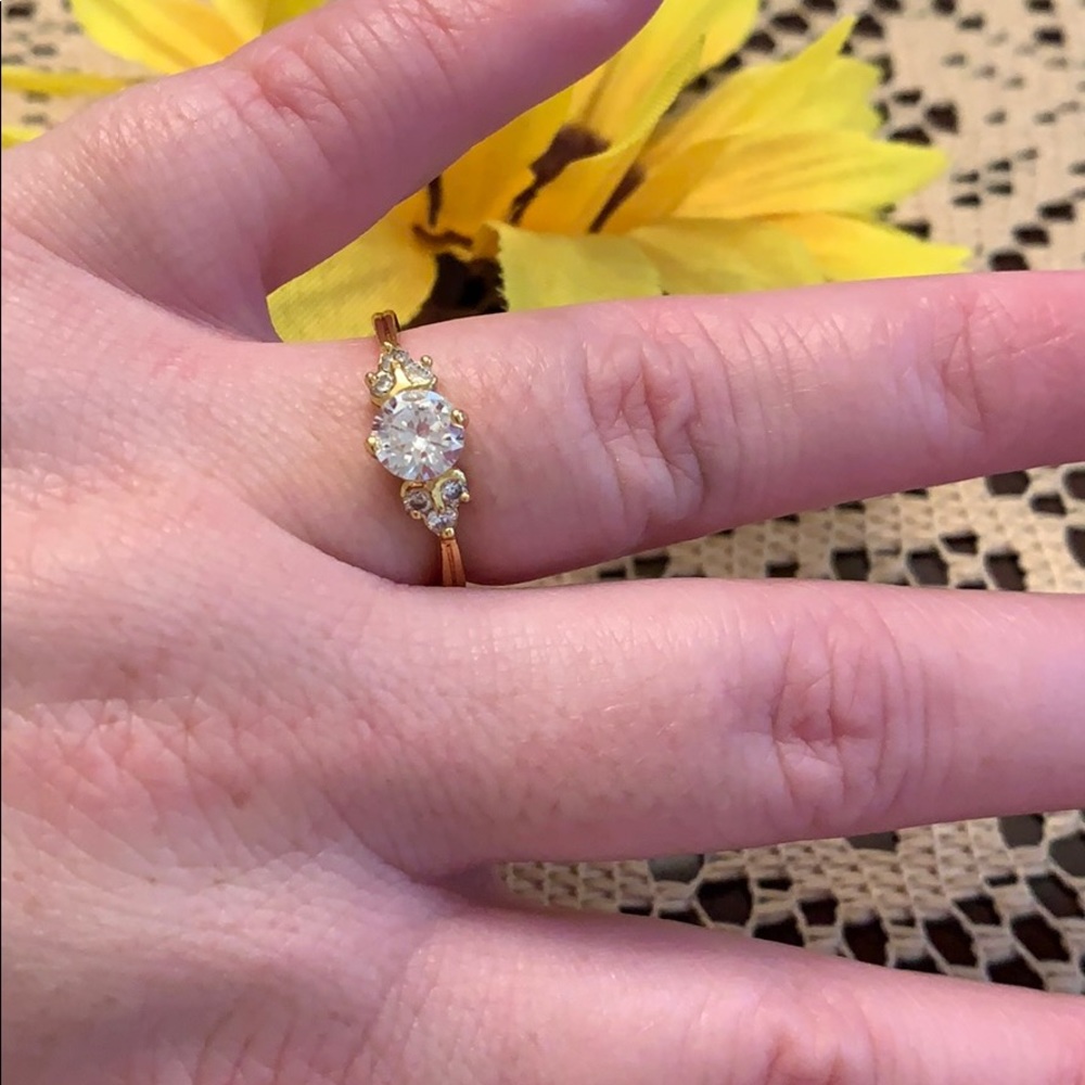 Cute little gold fashion ring cubic zirconia
